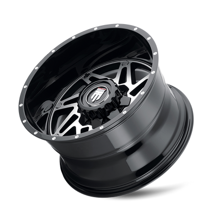 Warrior AT165 Gloss Black Machined 22X14 Off Road Wheels American Truxx