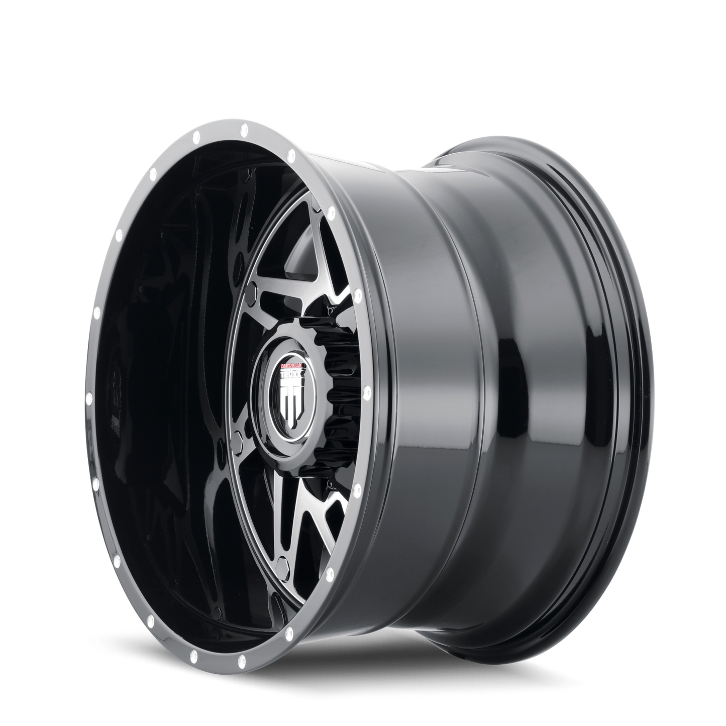 Warrior AT165 Gloss Black Machined 20X12 Off Road Wheels American Truxx