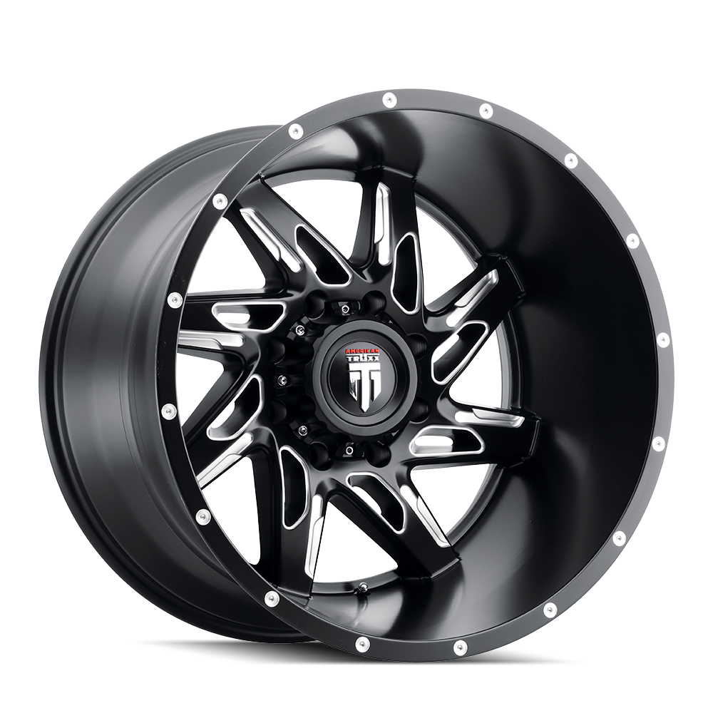 Spyder AT183 Satin Black Milled 20X10 Off Road Wheels American Truxx
