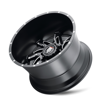 Spyder AT183 Satin Black Milled 22X14 Off Road Wheels American Truxx