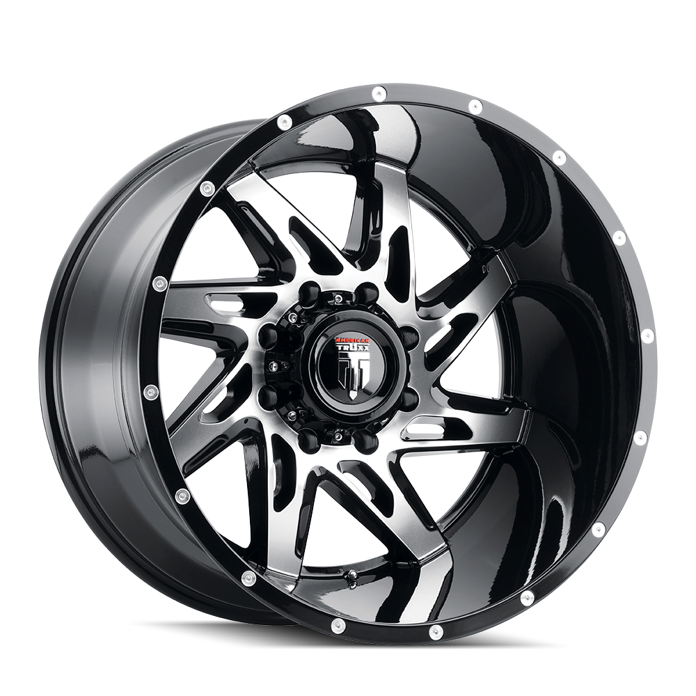 Spyder AT183 Gloss Black Machined 22X14 Off Road Wheels American Truxx
