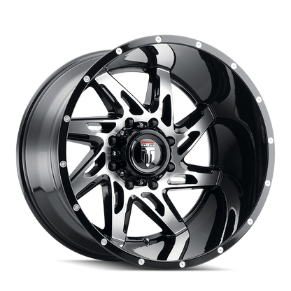 Spyder AT183 Gloss Black Machined 22X14 Off Road Wheels American Truxx