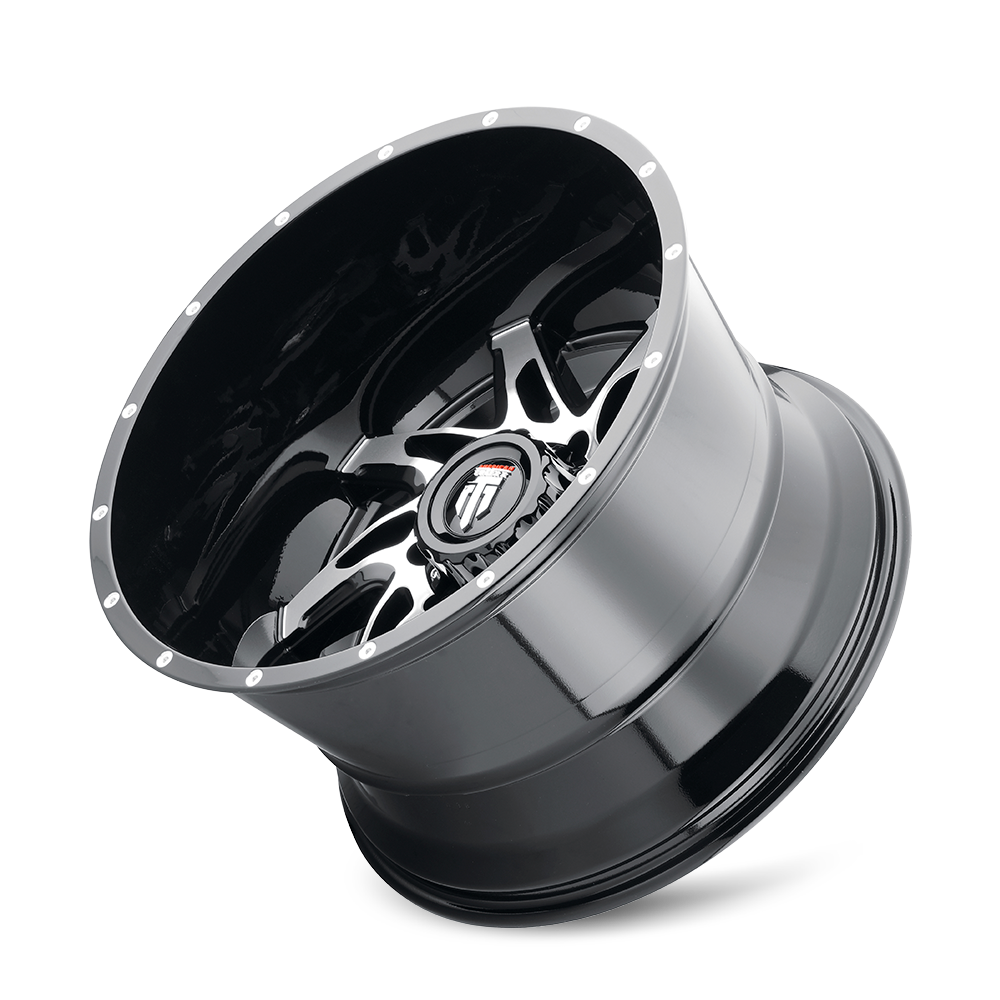 Spyder AT183 Gloss Black Machined 22X14 Off Road Wheels American Truxx