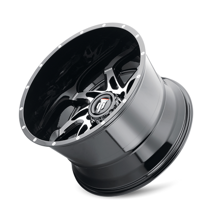 Spyder AT183 Gloss Black Machined 22X14 Off Road Wheels American Truxx