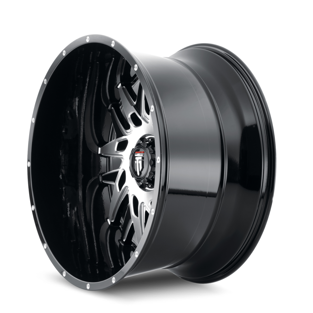 DNA AT184 Gloss Black Machined 22X12 Off Road Wheels American Truxx