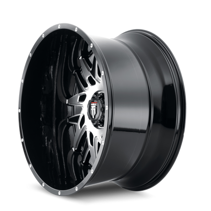 DNA AT184 Gloss Black Machined 22X12 Off Road Wheels American Truxx