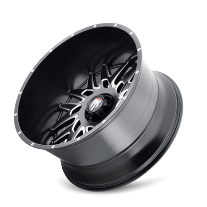 DNA AT184 Satin Black Milled 22X12 Off Road Wheels American Truxx