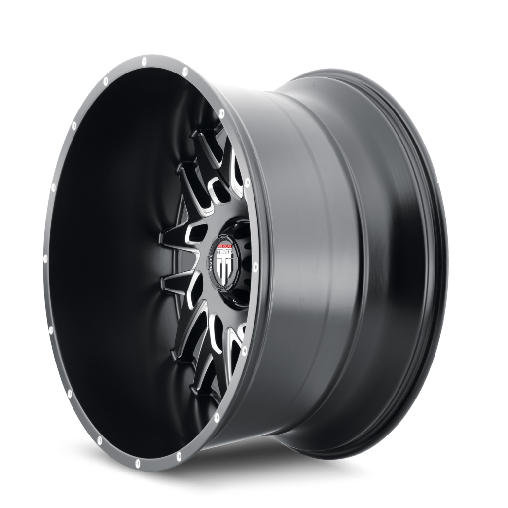 DNA AT184 Satin Black Milled 22X12 Off Road Wheels American Truxx