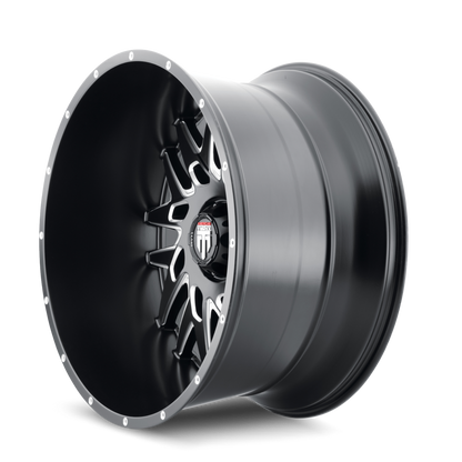 DNA AT184 Satin Black Milled 22X12 Off Road Wheels American Truxx