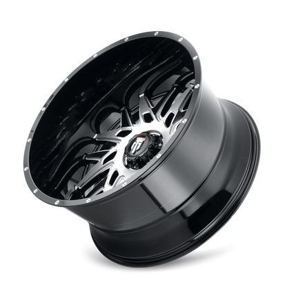 DNA AT184 Gloss Black Machined 24X14 Off Road Wheels American Truxx