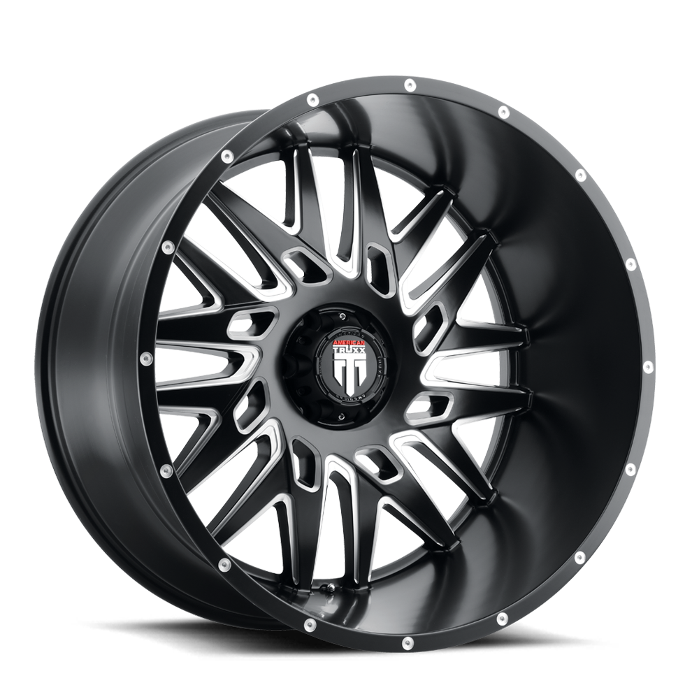 DNA AT184 Satin Black Milled 20X9 Off Road Wheels American Truxx