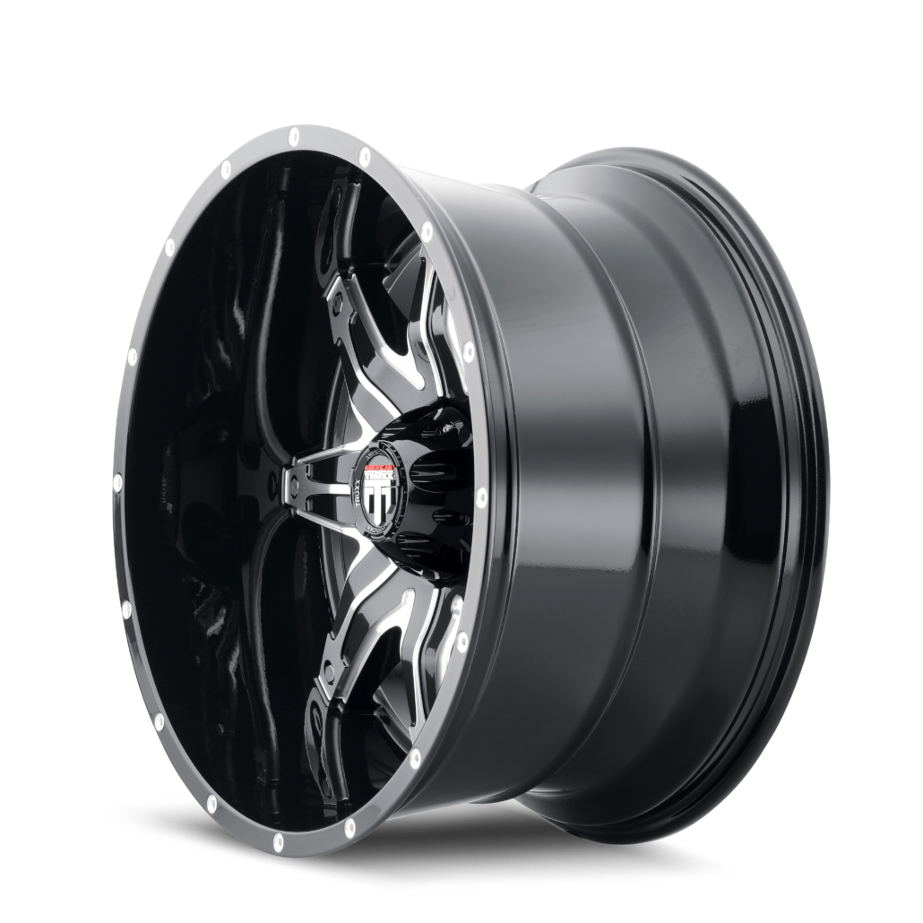 Lonestar AT185 Gloss Black Machined 20X10 Off Road Wheels American Truxx