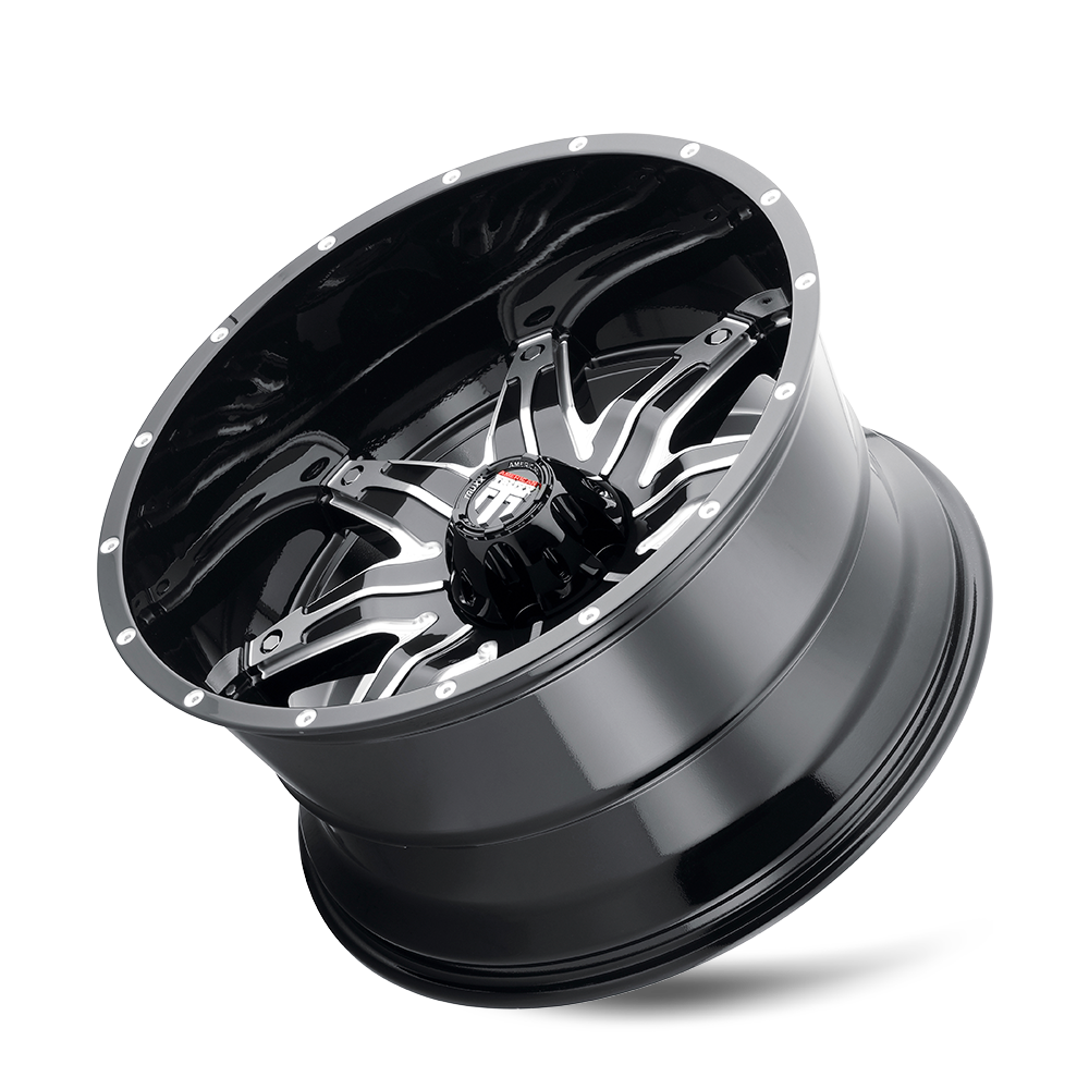 Lonestar AT185 Gloss Black Machined 20X10 Off Road Wheels American Truxx