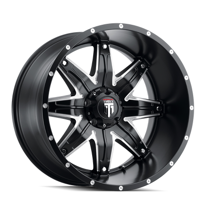 Lonestar AT185 Satin Black Milled 20X10 Off Road Wheels American Truxx