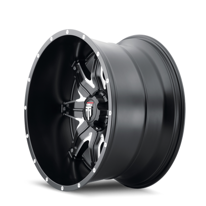 Lonestar AT185 Satin Black Milled 22X12 Off Road Wheels American Truxx