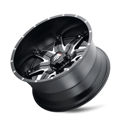 Lonestar AT185 Satin Black Milled 22X12 Off Road Wheels American Truxx