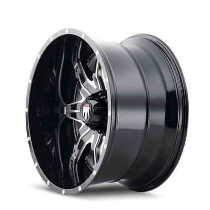 Lonestar AT185 Gloss Black Machined 22X12 Off Road Wheels American Truxx