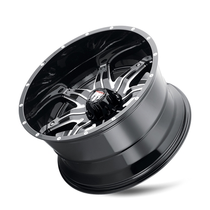 Lonestar AT185 Gloss Black Machined 22X12 Off Road Wheels American Truxx