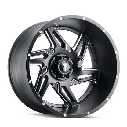 Spurs AT186 Satin Black Milled 24X14 Off Road Wheels American Truxx