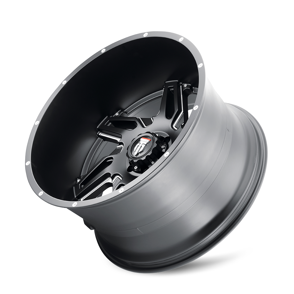 Spurs AT186 Satin Black Milled 24X14 Off Road Wheels American Truxx
