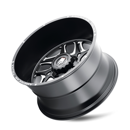 Sweep AT1900 Satin Black Milled 24X14 Off Road Wheels American Truxx