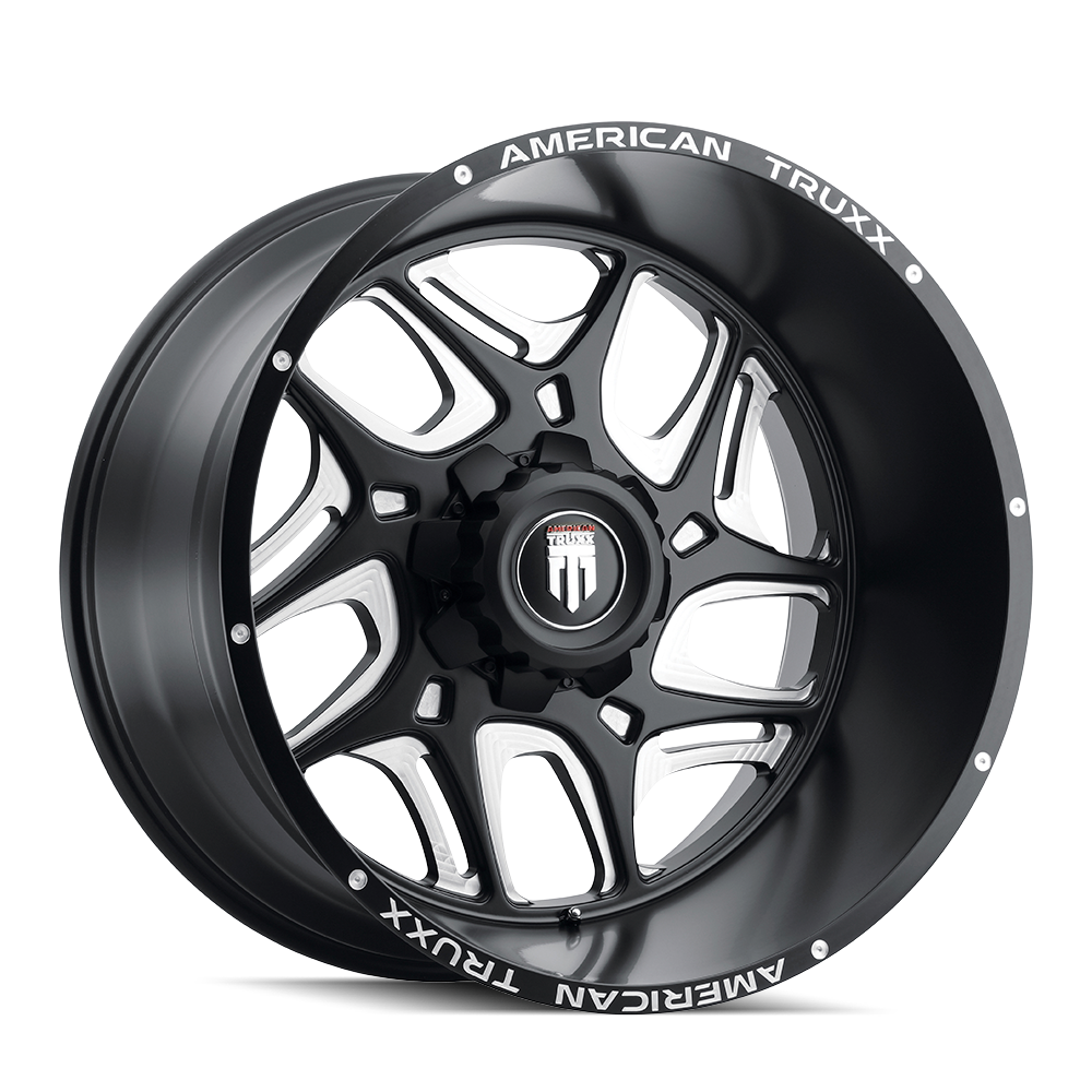 Sweep AT1900 Satin Black Milled 20X9 Off Road Wheels American Truxx