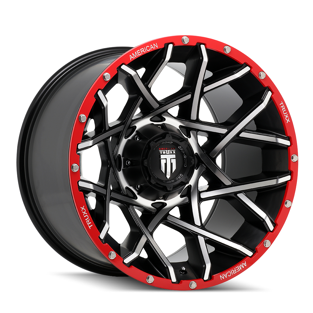 Gridlock AT1901 Gloss Black Machined 20X12 Off Road Wheels American Truxx