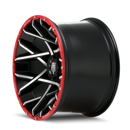 Gridlock AT1901 Gloss Black Machined 20X12 Off Road Wheels American Truxx
