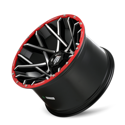 Gridlock AT1901 Gloss Black Machined 20X12 Off Road Wheels American Truxx
