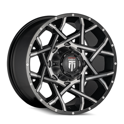 Gridlock AT1901 Gloss Black Machined 20X12 Off Road Wheels American Truxx
