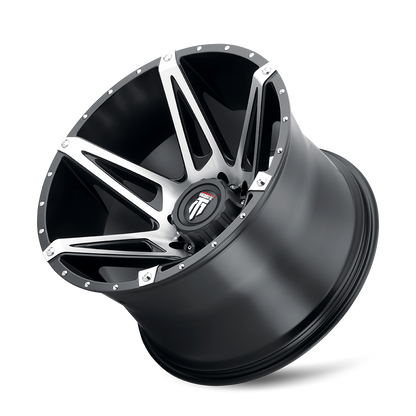 Kutz AT1902 Gloss Black Machined 22X14 6-135 -76MM 106.1MM Off Road Wheels American Truxx