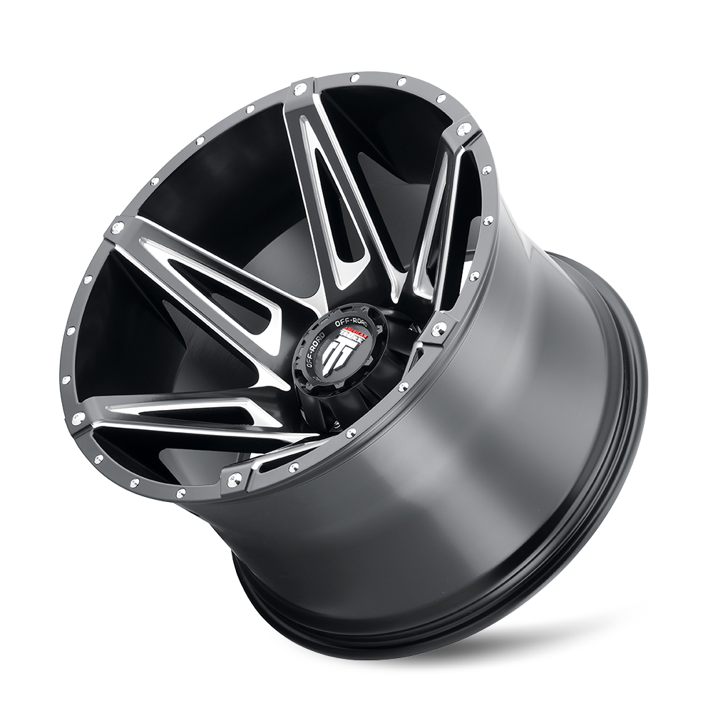 Kutz AT1902 Gloss Black Milled 20X9 Off Road Wheels American Truxx