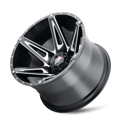 Kutz AT1902 Gloss Black Milled 20X9 Off Road Wheels American Truxx