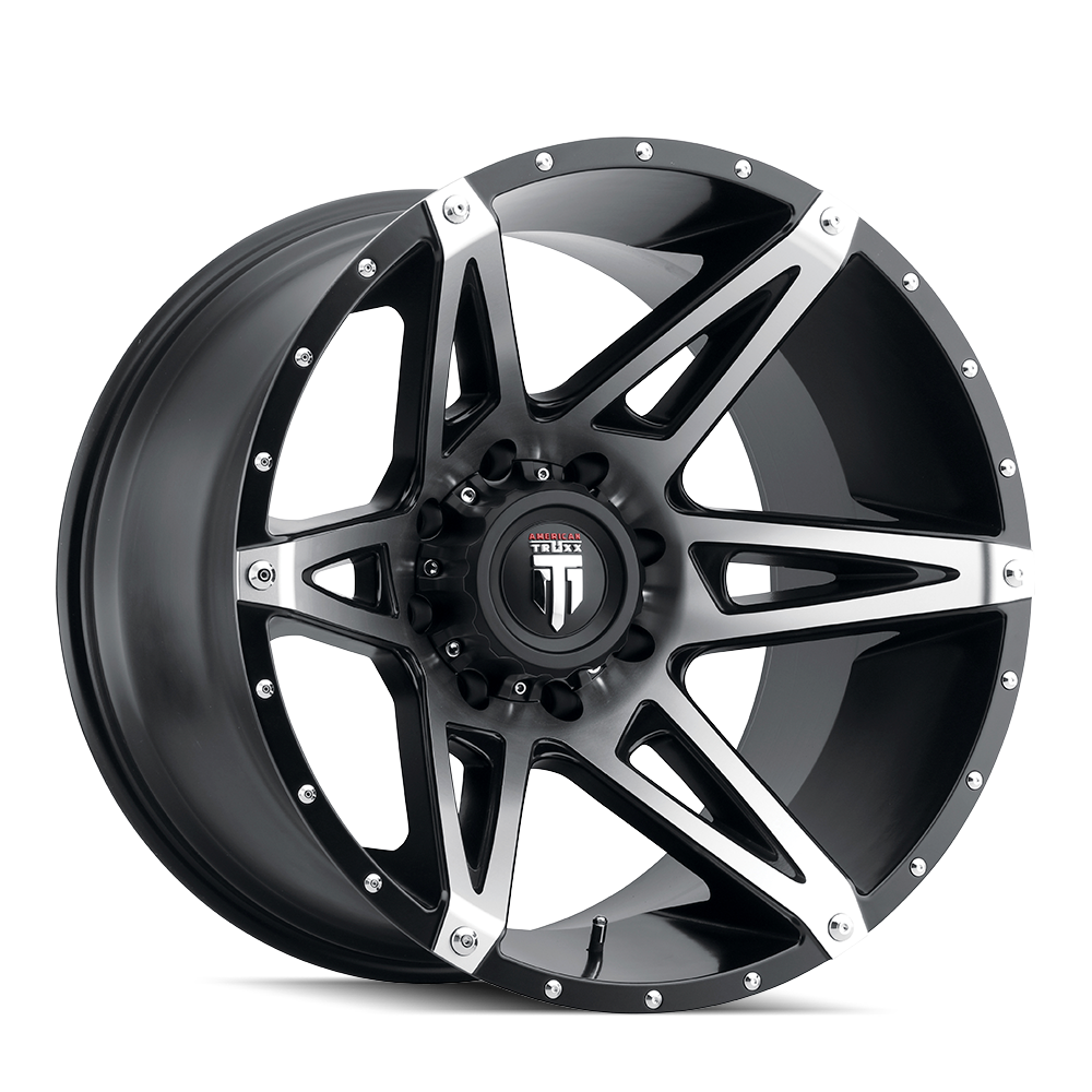 Kutz AT1902 Gloss Black Machined 18X9 Off Road Wheels American Truxx