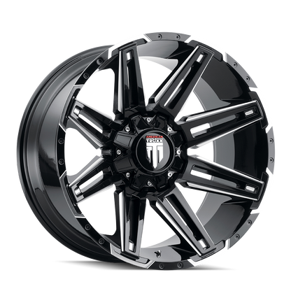 Boom AT1903 Gloss Black Milled 18X9 Off Road Wheels American Truxx