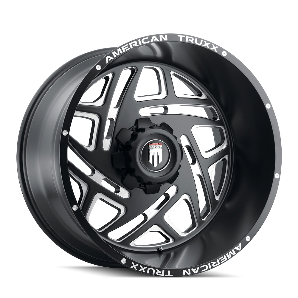 Cosmos AT1904 Satin Black Milled 24X14 Off Road Wheels American Truxx
