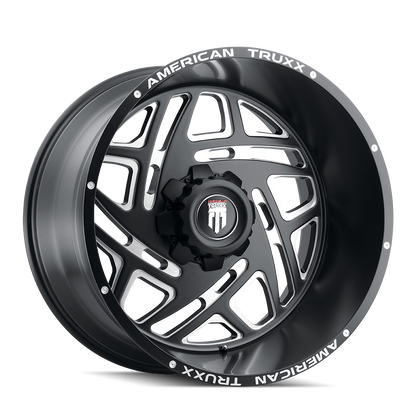 Cosmos AT1904 Gloss Black Milled 24X14 6-139.7 -76MM 106.1MM Off Road Wheels American Truxx