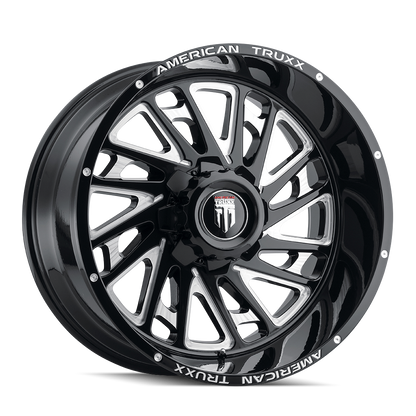 Blade AT1905 Gloss Black Milled 20X10 Off Road Wheels American Truxx