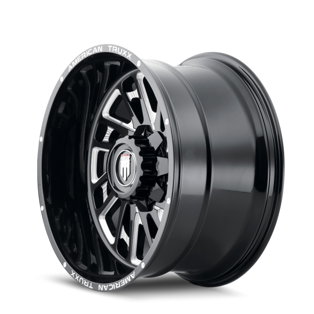 Blade AT1905 Gloss Black Milled 22X12 Off Road Wheels American Truxx