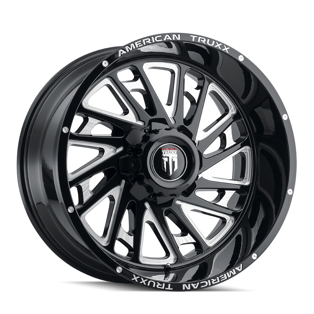 Blade AT1905 Gloss Black Milled 24X14 Off Road Wheels American Truxx
