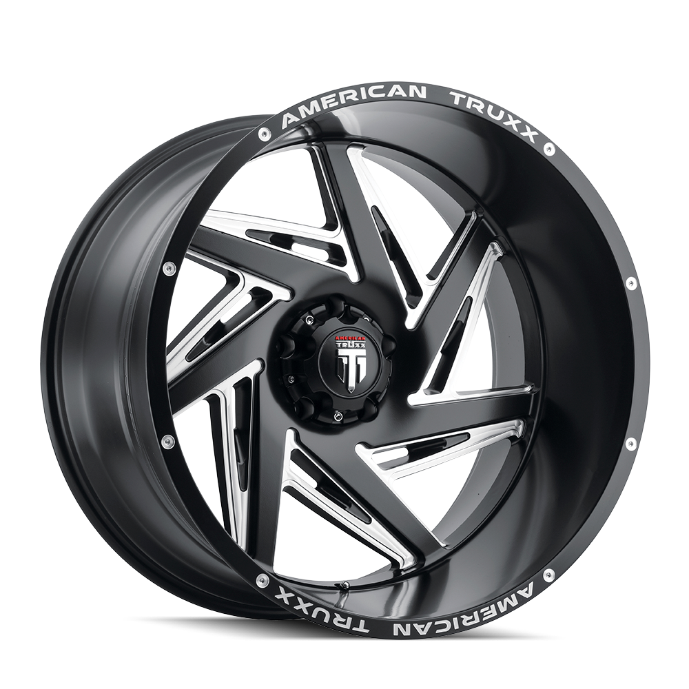 Spiral AT1906 Satin Black Milled 20X10 Off Road Wheels American Truxx