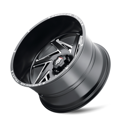 Spiral AT1906 Satin Black Milled 20X10 Off Road Wheels American Truxx