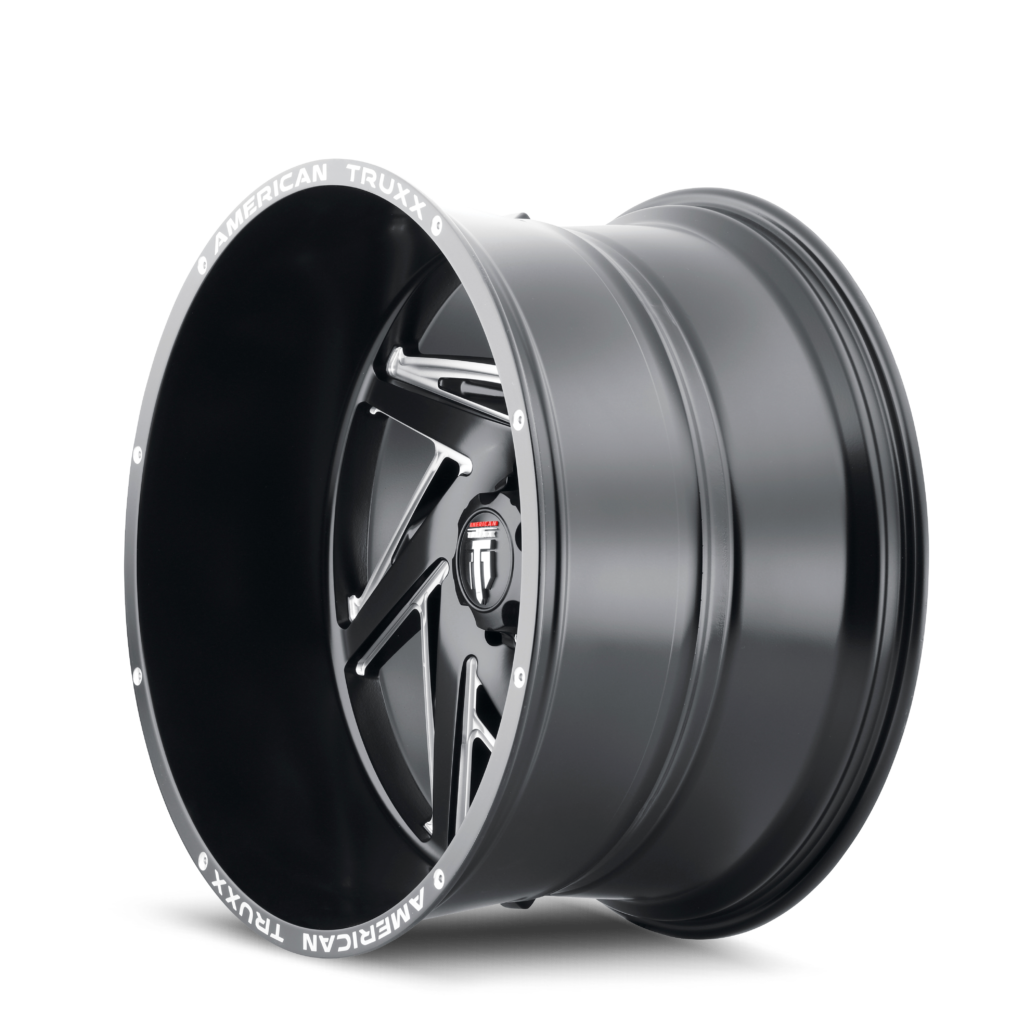 Spiral AT1906 Satin Black Milled 22X12 Off Road Wheels American Truxx