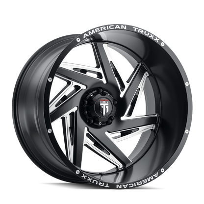Spiral AT1906 Satin Black Milled 24X14 Off Road Wheels American Truxx