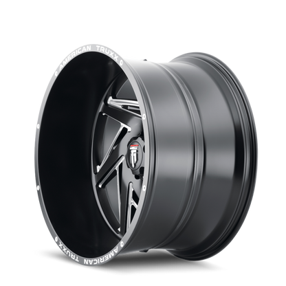 Spiral AT1906 Satin Black Milled 24X14 Off Road Wheels American Truxx