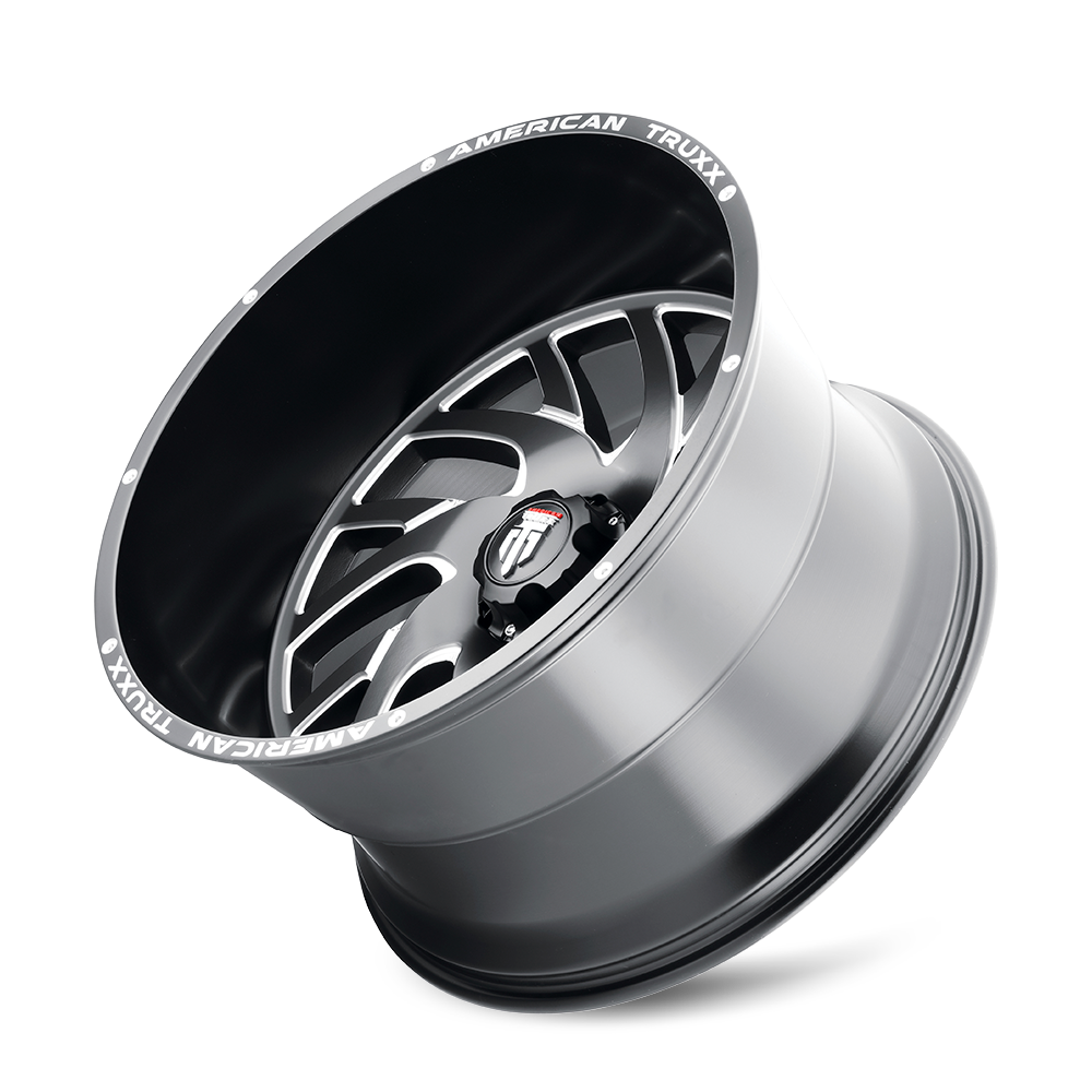 Xclusive AT1907 Satin Black Milled 24X14 Off Road Wheels American Truxx