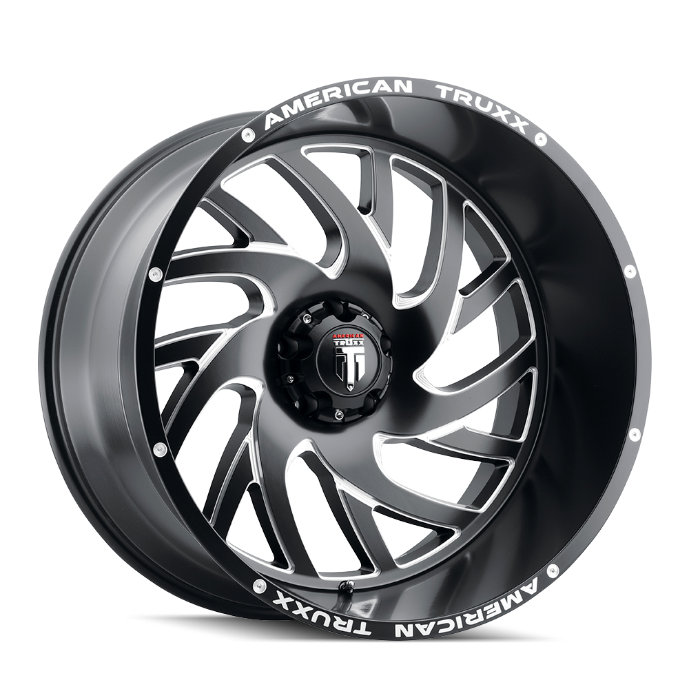 Xclusive AT1907 Satin Black Milled 26X14 Off Road Wheels American Truxx