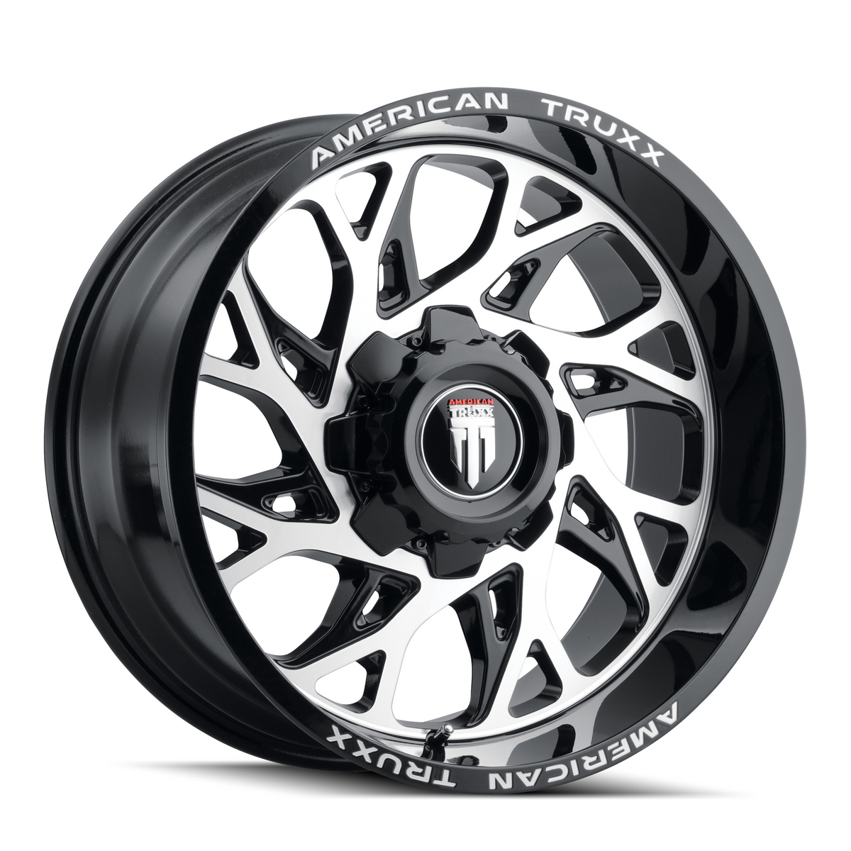 Destiny AT1913 Black Machined 22X12 Off Road Wheels American Truxx