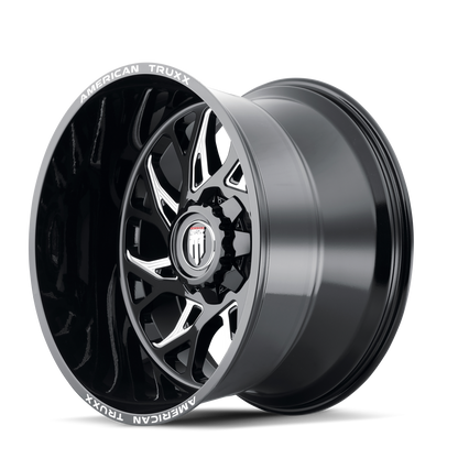Destiny AT1913 Gloss Black Milled 20X9 Off Road Wheels American Truxx
