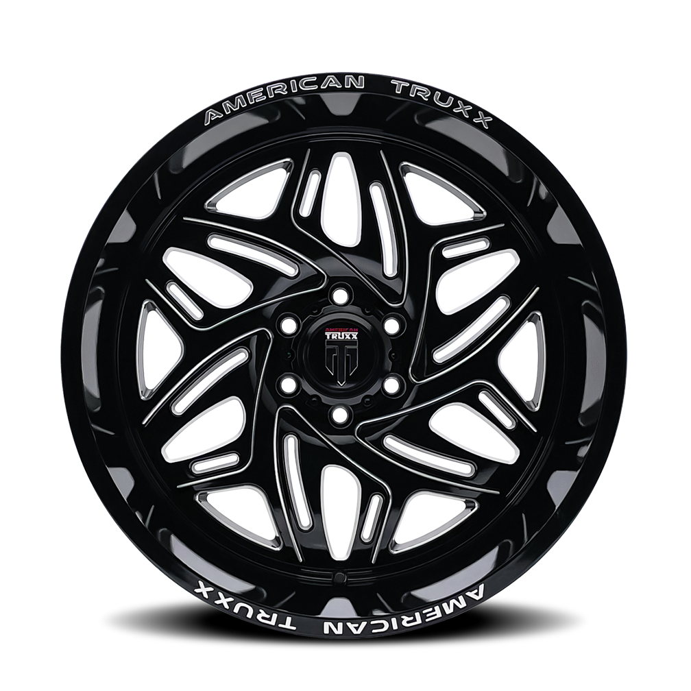 Euphoria AT1914 Black Milled 22X12 Off Road Wheels American Truxx